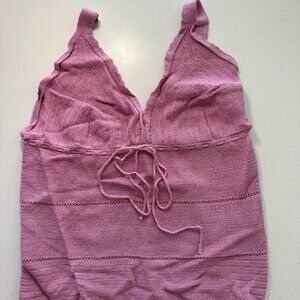 Zara Pink Knit-like Tank Top Large